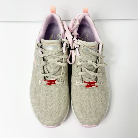 SKECHERS WOMEN ARCHFIT COMFY WAVE BEIGE PINK SIZE US 10 NEW WITH TAGS - Picture 2 of 6